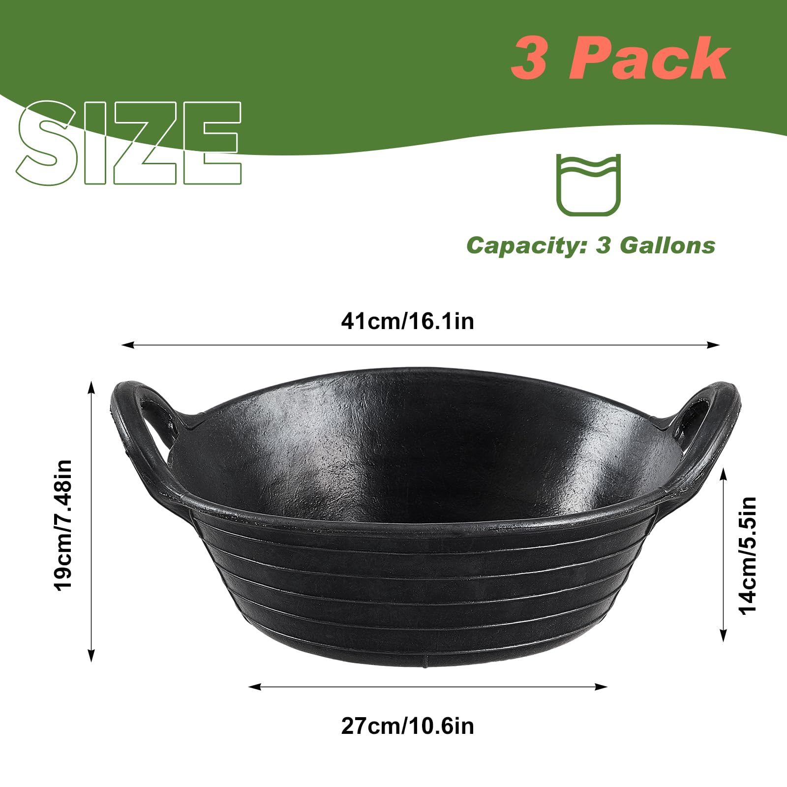 Maxdot rubber feed pan handle detail showing convenient grips for easy transport