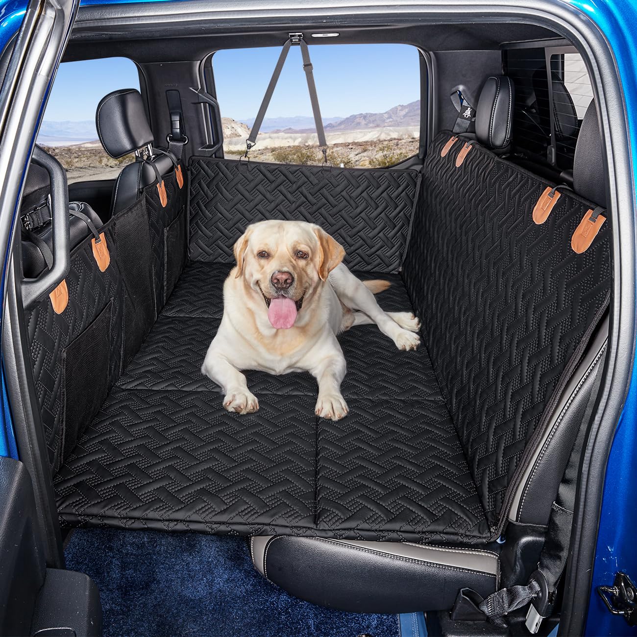 MAXFUT dog back seat extender installed creates a larger travel area for your companion.