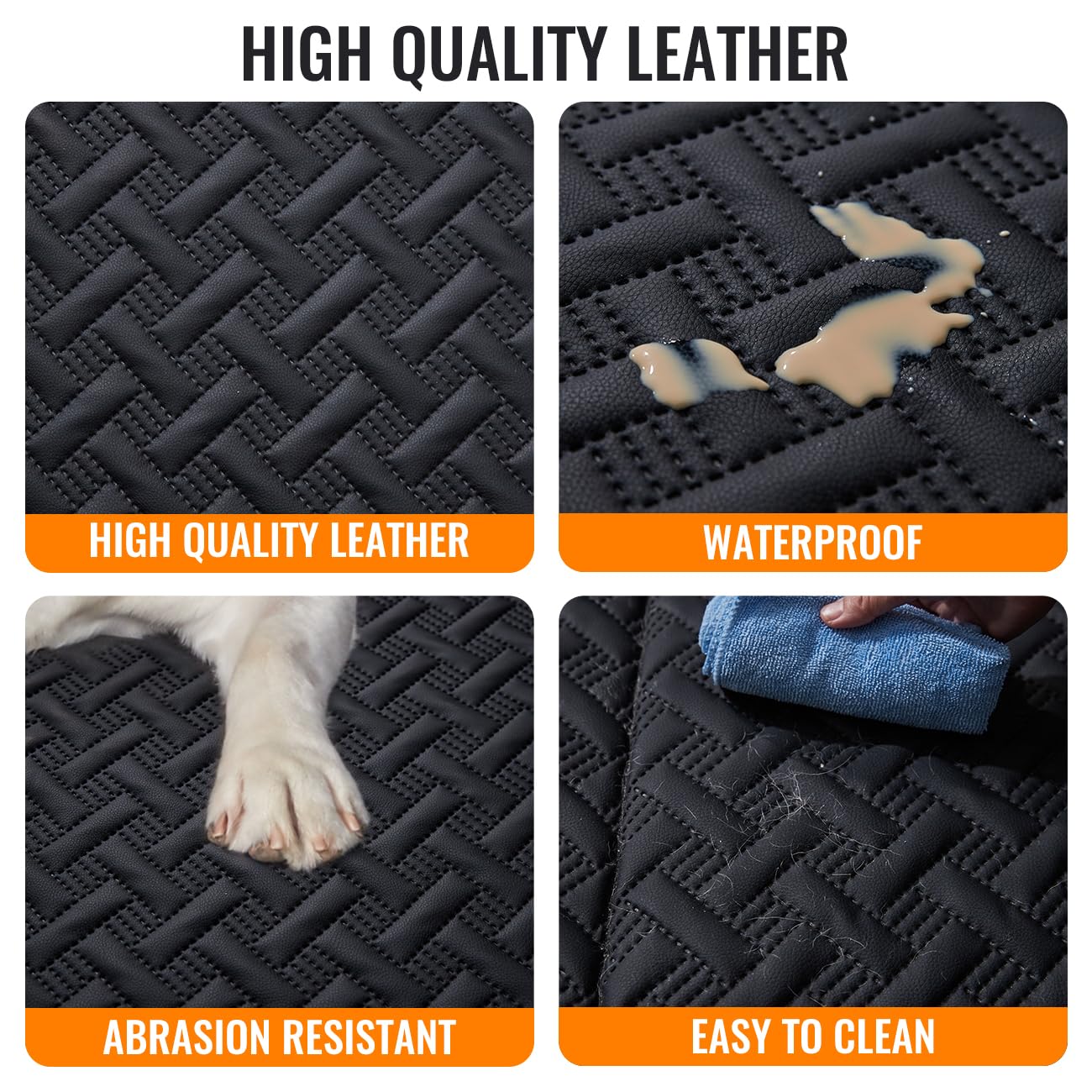 MAXFUT easy-clean waterproof PU leather maintains a refreshed cabin look.
