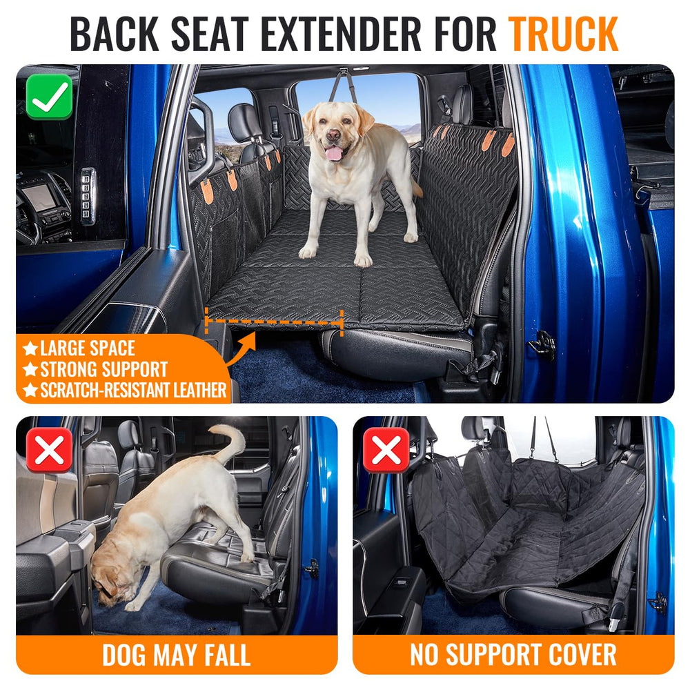 MAXFUT hard bottom seat extender adds stability for active dogs.