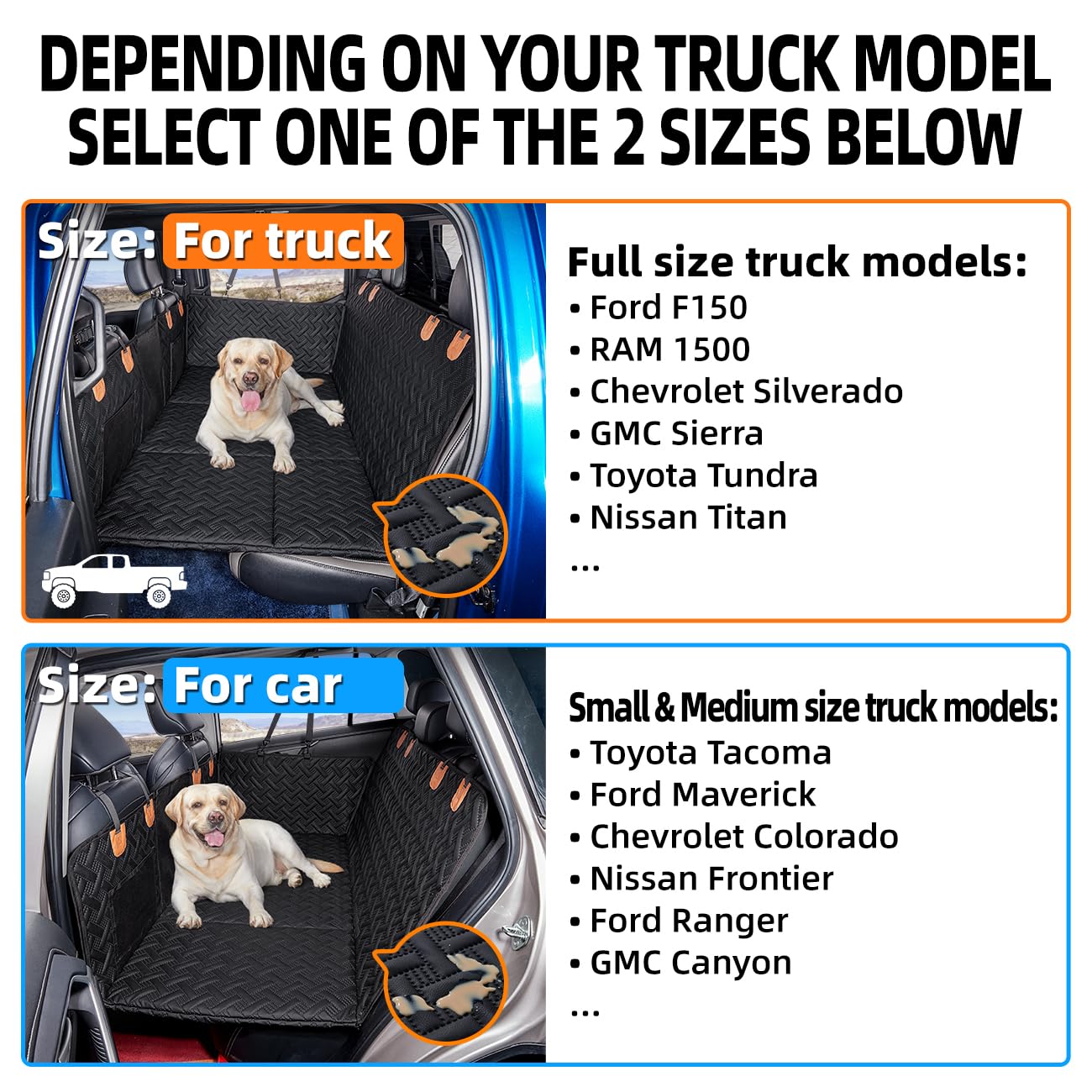 MAXFUT truck dog seat cover back seat protects upholstery during trips.