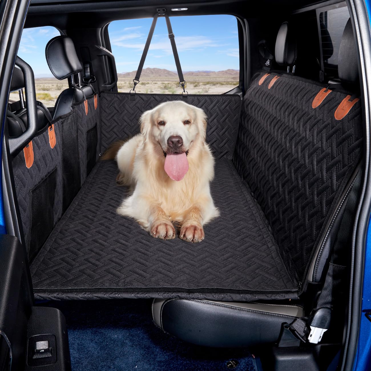 MAXFUT truck dog seat cover back seat protects upholstery during travel