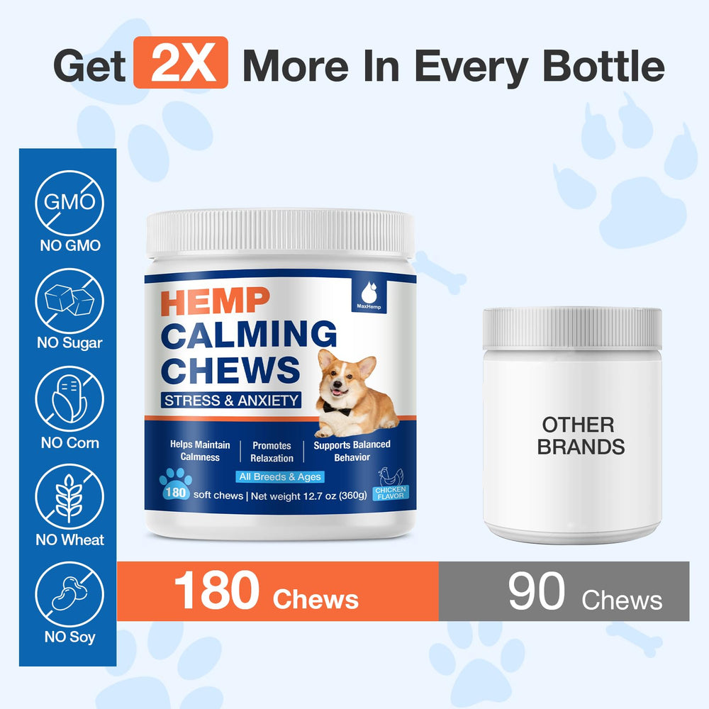MaxHemp separation-anxiety dog treats for calmer car rides