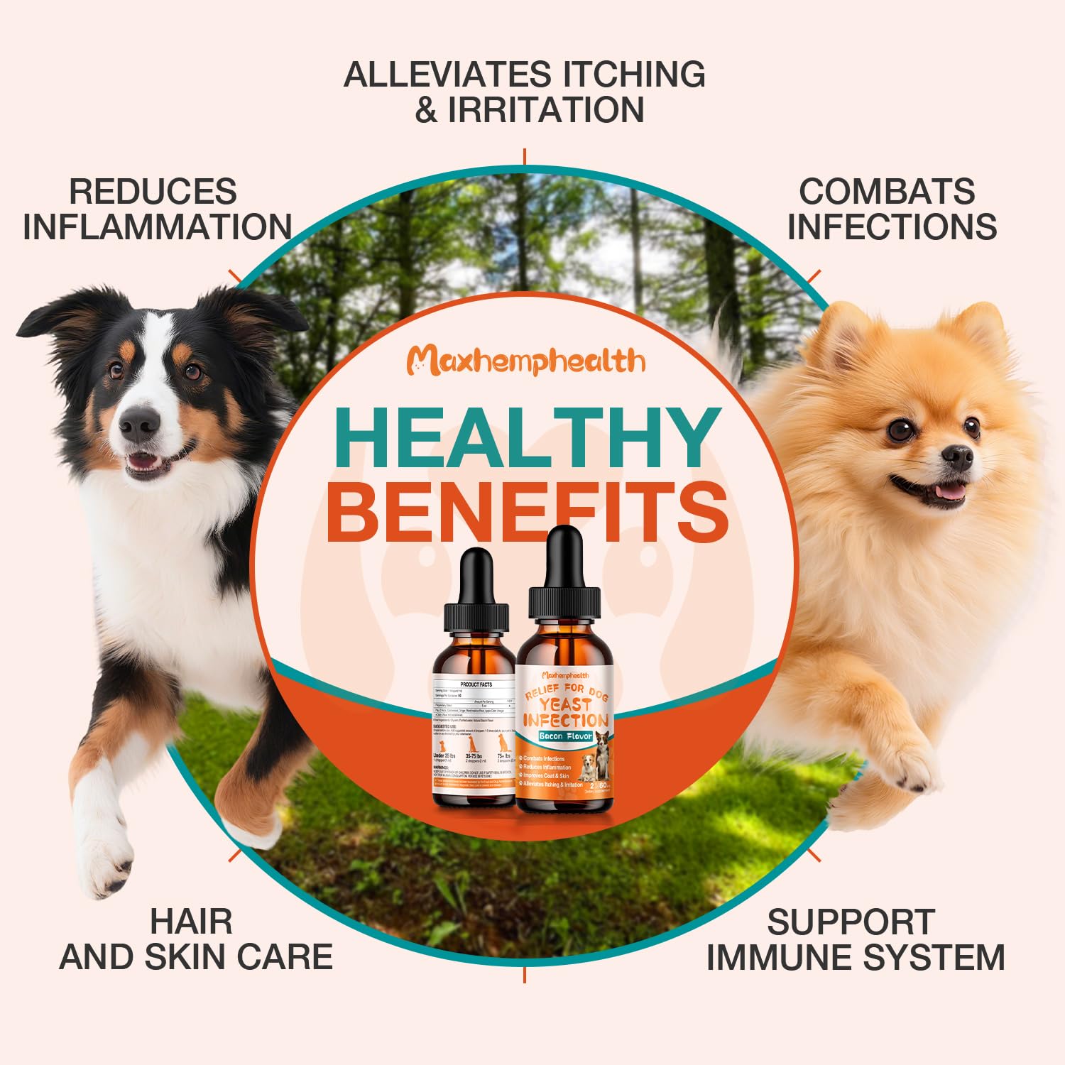 Maxhemphealth botella dispensadora de dos onzas, uso práctico en casa.