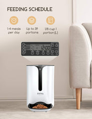 MAXKU Automatic Cat Feeder 7L hopper shows long-lasting dry food storage and smooth dispensing.