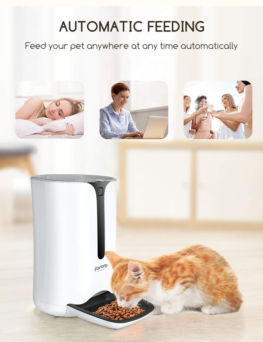 MAXKU Automatic Cat Feeder portion-control drawer demonstrates precise meal sizing for consistent feeding.