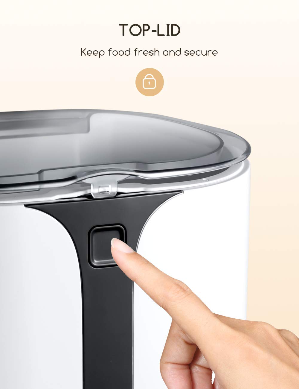 MAXKU Automatic Cat Feeder programmed timer image confirms up to four daily meals.