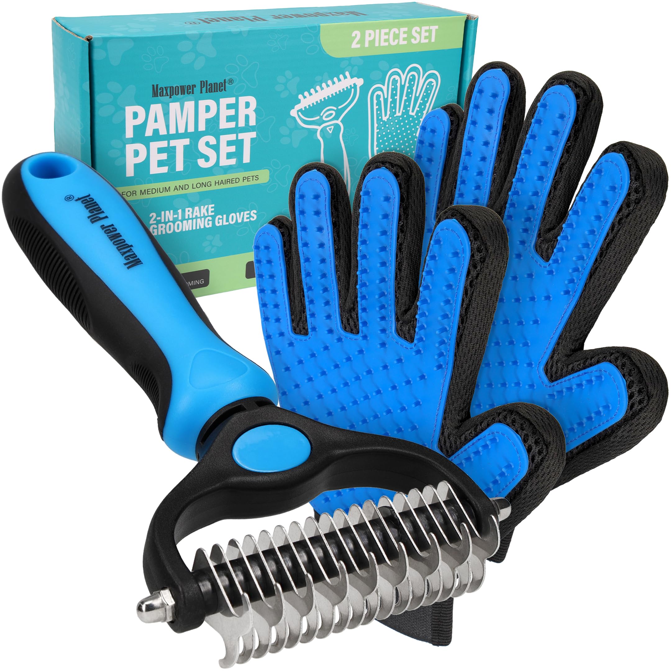 Maxpower Planet cepillo doble-lado para desenredar y reducir pelos sueltos.