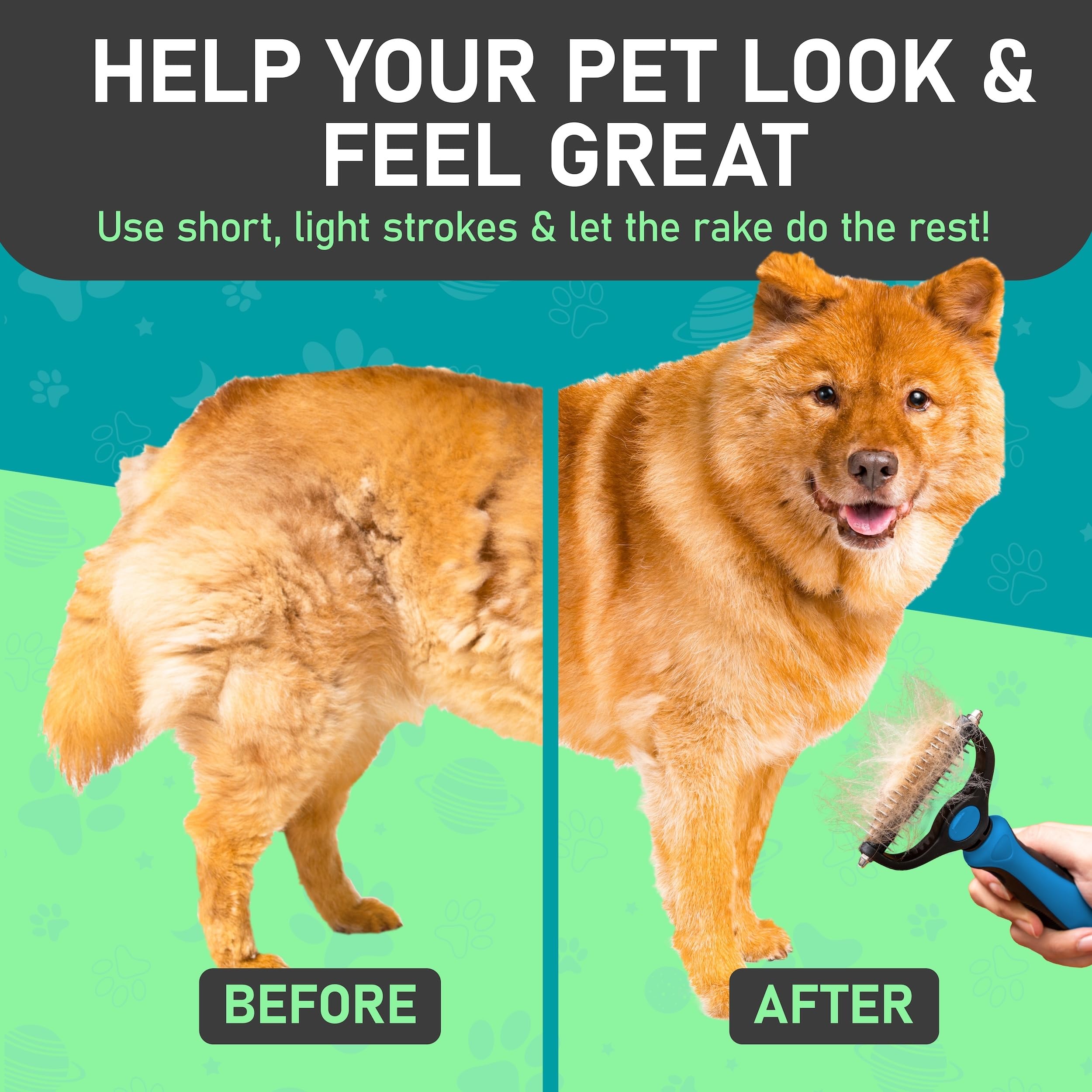 Maxpower Planet dog undercoat rake gently detangles hair