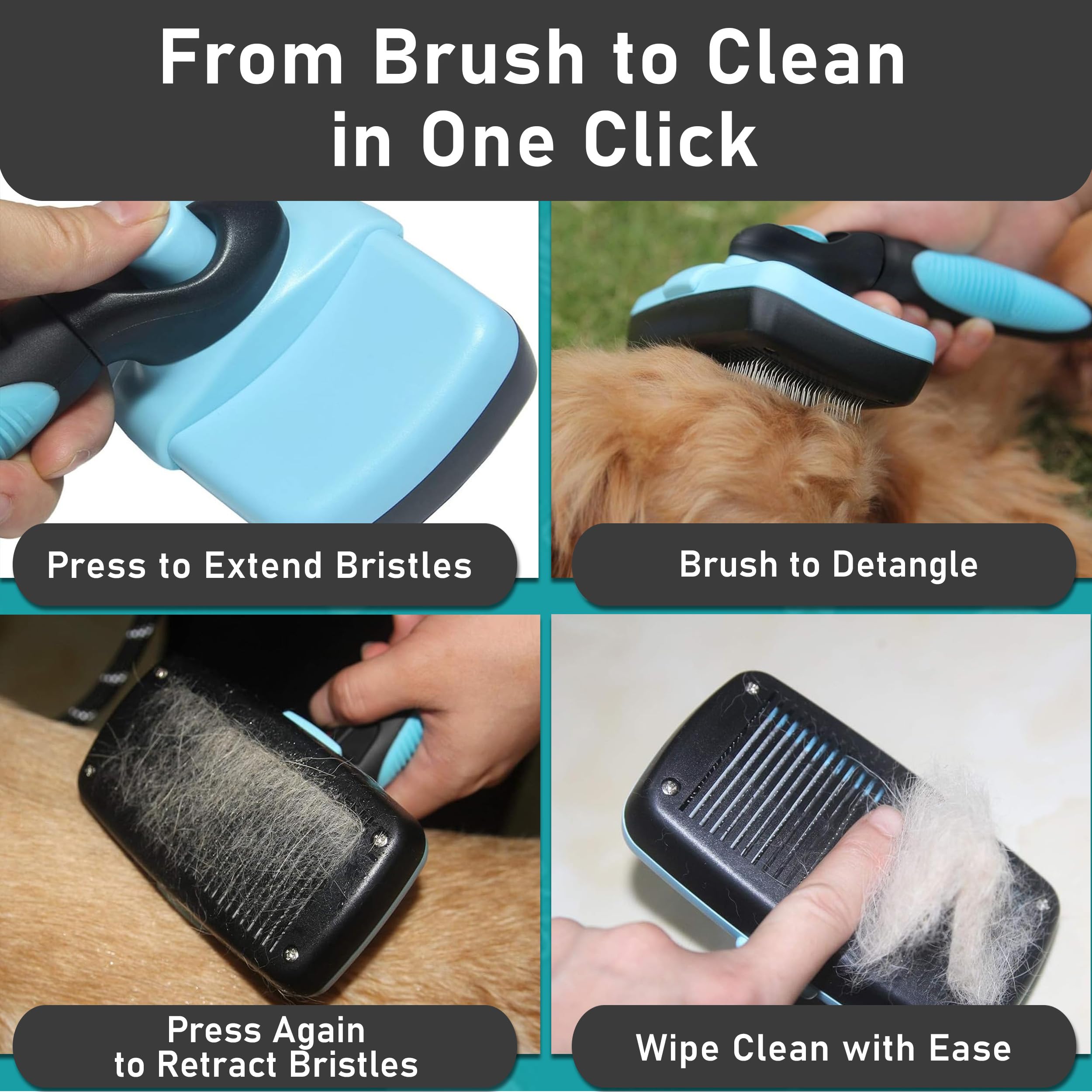Maxpower Planet grooming brush ergonomic soft-handle for comfortable grooming