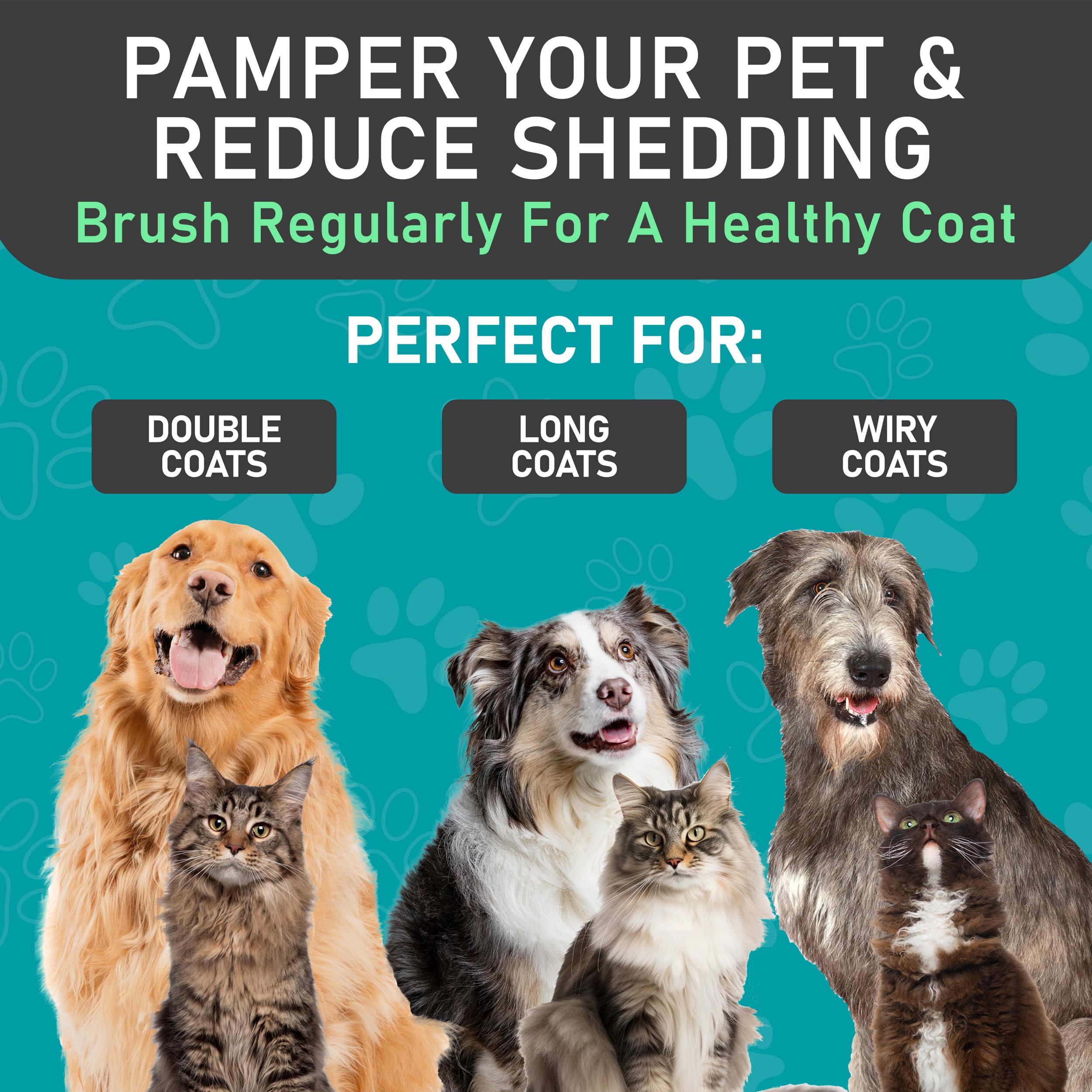 Maxpower Planet pet grooming brush skin-friendly teeth reduces skin irritation while detangling