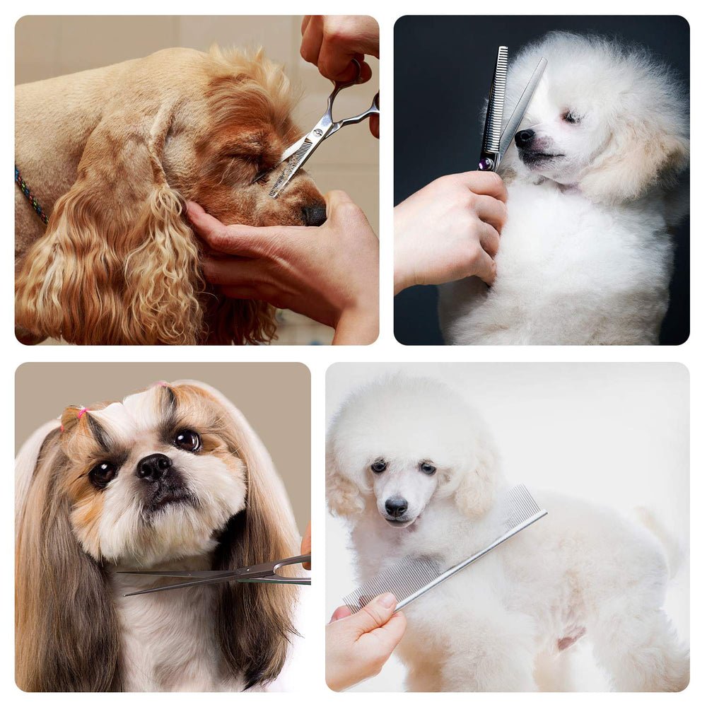 Maxshop dog grooming scissors kit cleaning-ready blades for easy maintenance.
