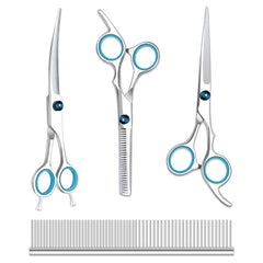 Maxshop dog grooming scissors kit straight scissor for precise long-hair trimming and body shaping.