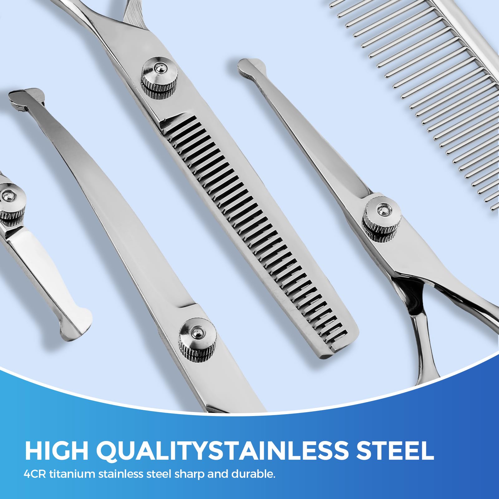 Maxshop thinning shears shown for natural-looking fur lines and gentle texture.