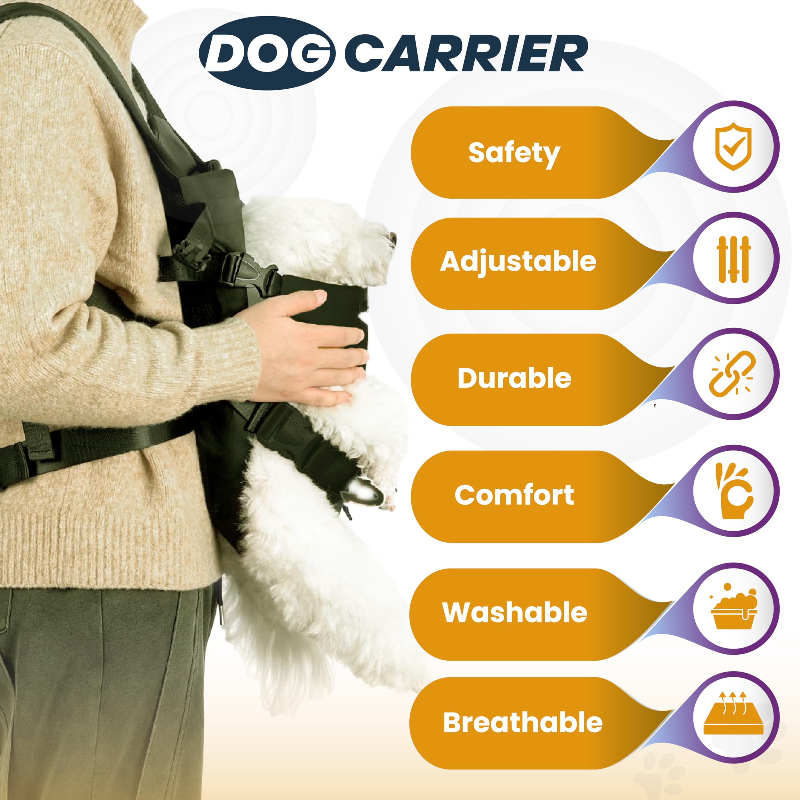 MAYASUR dog front carrier army-green large mesh-panel highlights breathability during walks