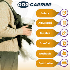 MAYASUR dog front carrier army-green large mesh-panel highlights breathability during walks