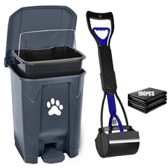 Mayayaday outdoor grey dog poop trash can with lid for odor control