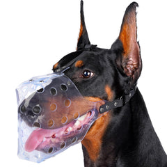 Mayerzon basket muzzle front view shows breathable design for comfortable grooming