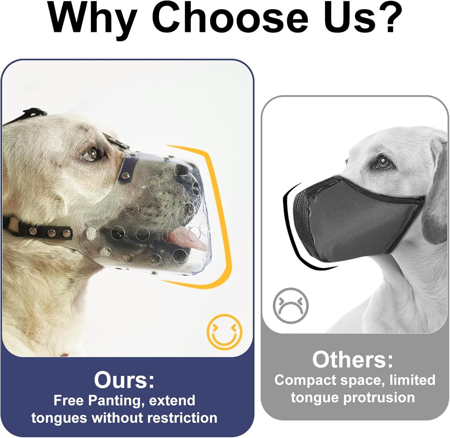 Mayerzon basket muzzle transparent cage aids communication during walks