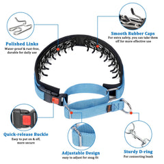 Mayerzon buckle and nylon strap ensure a secure fit for multiple dog sizes.
