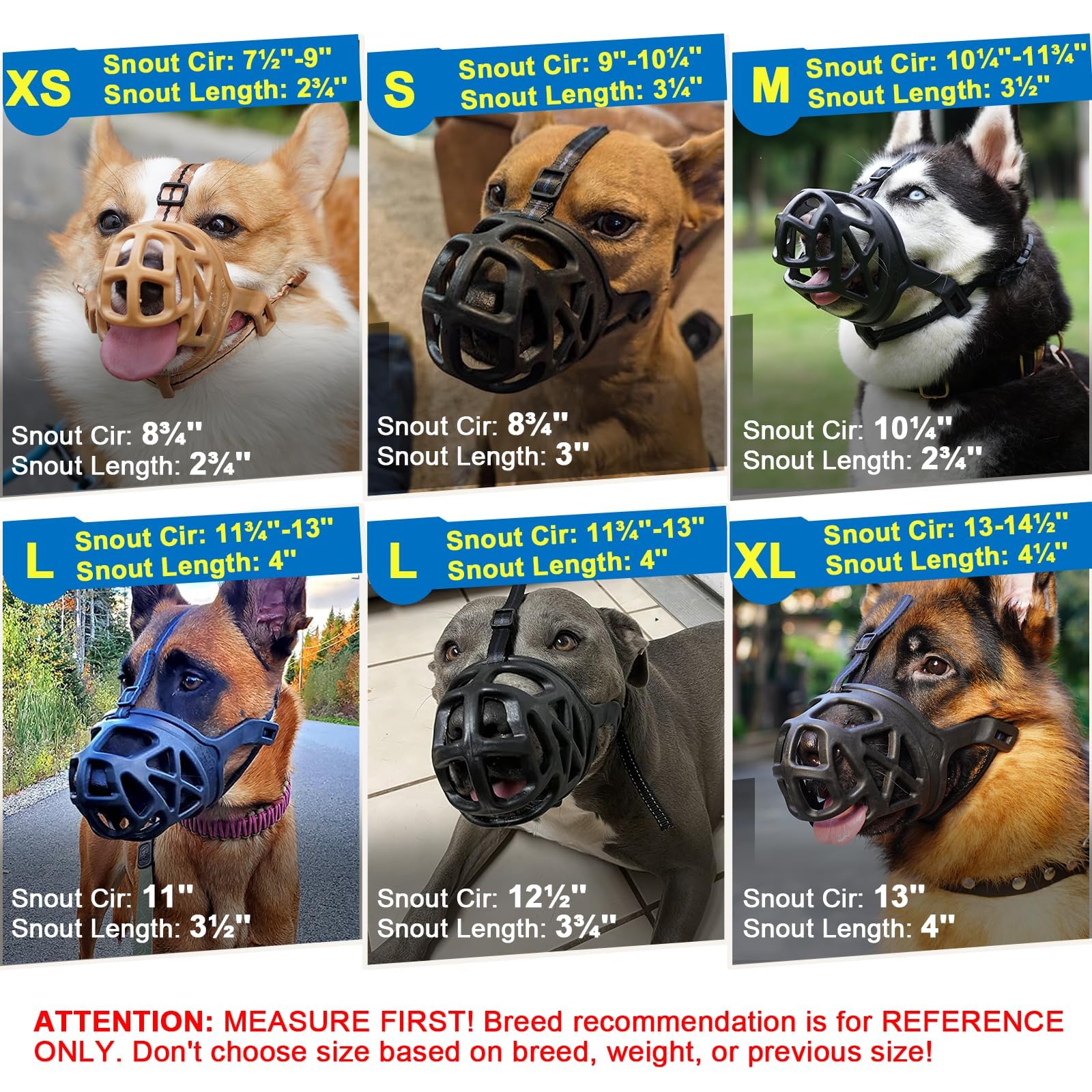 Mayerzon dog muzzle with adjustable nylon strap provides quick, secure fit.