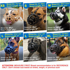 Mayerzon dog muzzle with adjustable nylon strap provides quick, secure fit.