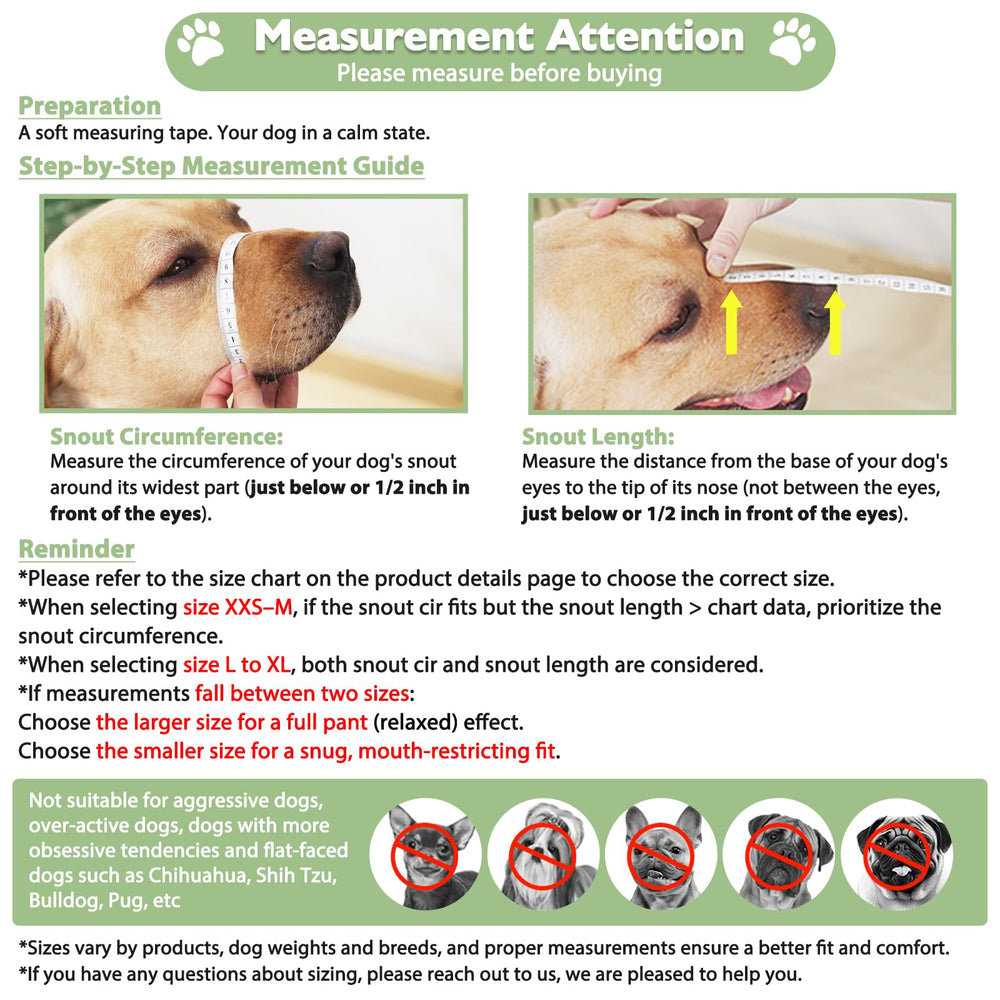 Mayerzon dog muzzle adjustable strap for secure, snug fit