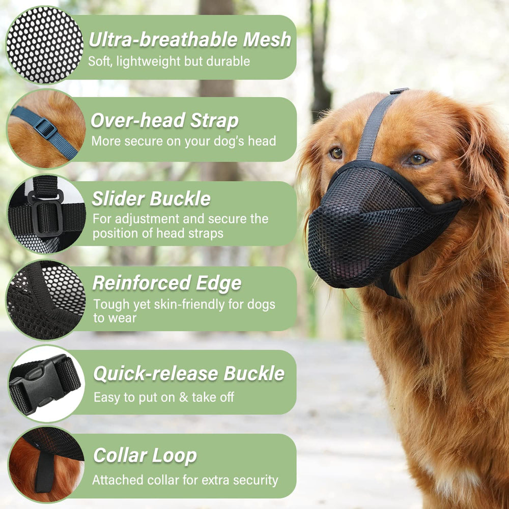 Mayerzon dog muzzle with foldable soft mesh for easy packing
