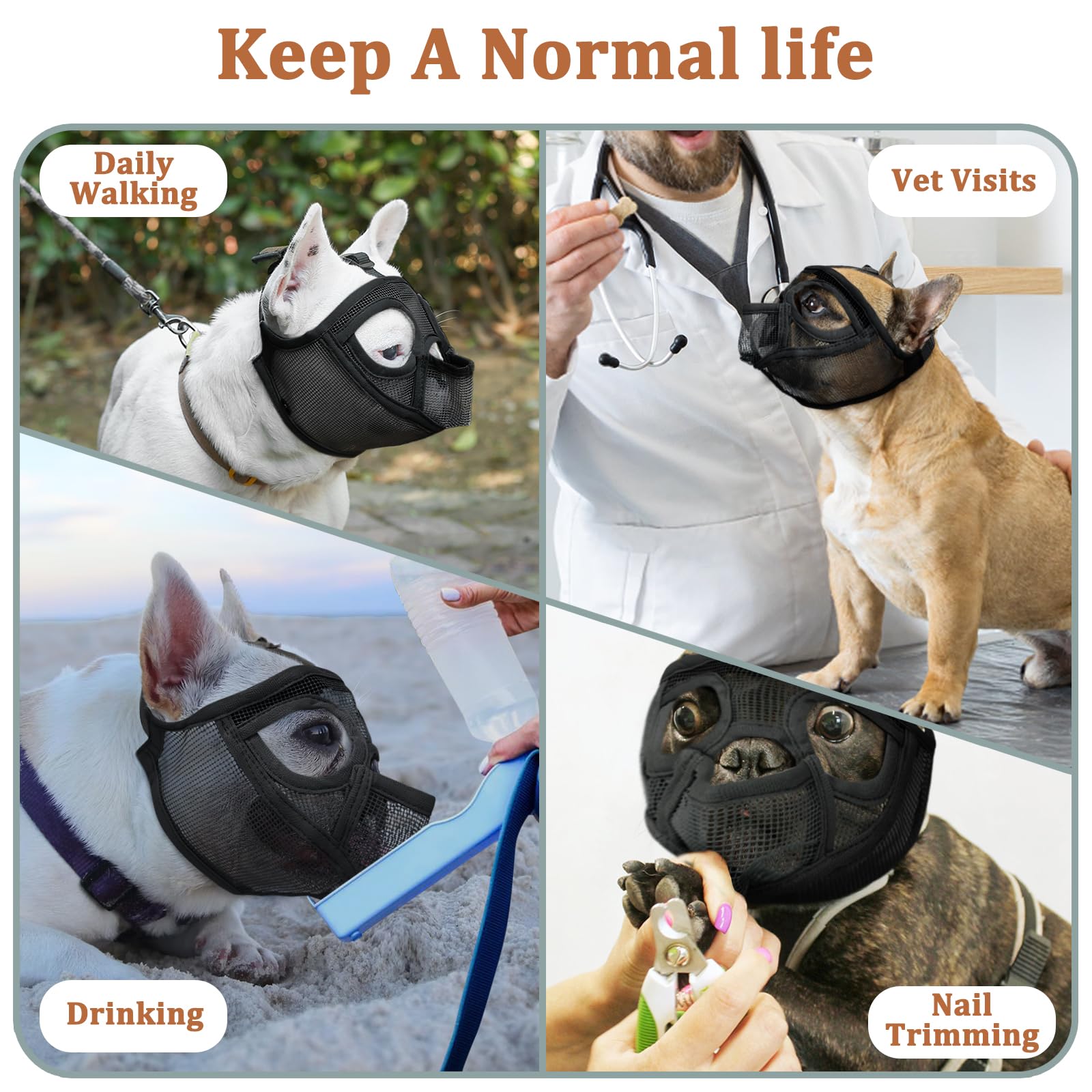 Mayerzon Easy-Clean Muzzle Material simplifies wipe-downs after muddy walks.