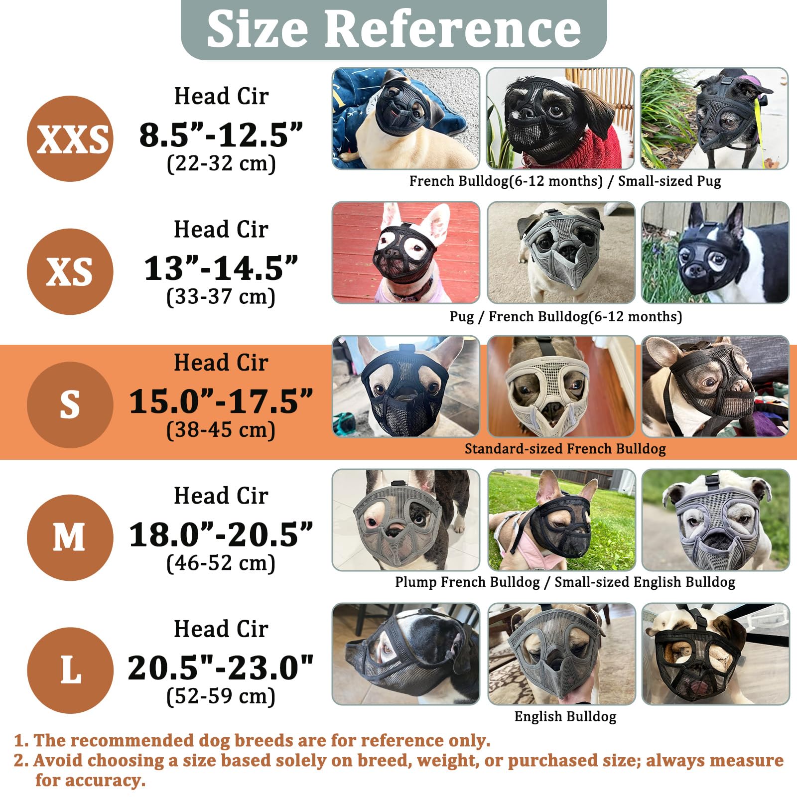 Mayerzon five sizes for brachycephalic breeds with adjustable straps for secure fit
