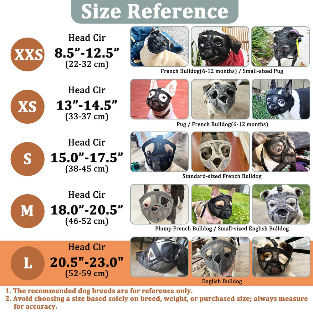 Mayerzon five sizes for brachycephalic breeds ensures proper fit and comfort