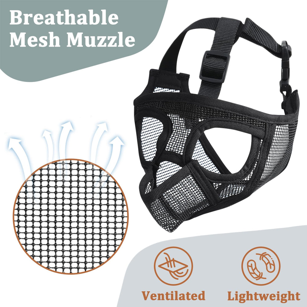 Mayerzon Humane Muzzle supports easy feeding and treats during grooming or vet visits.