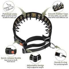 Mayerzon Martingale No Pull Collar in khaki for outdoor strolls and discreet training sessions