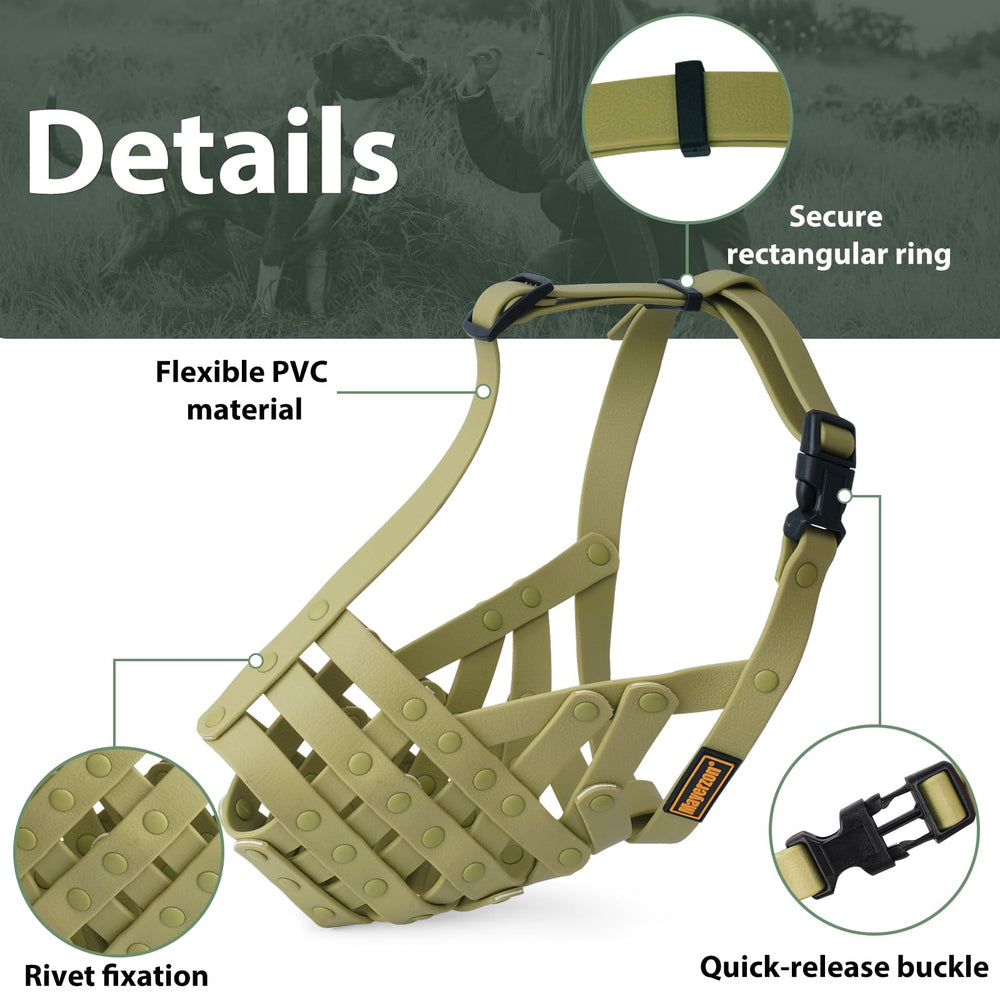 Mayerzon Pitbull Muzzle durable PVC construction supports strong breeds during training or grooming