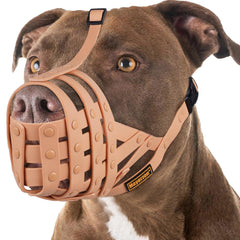 Mayerzon Pitbull Muzzle overview shows breathable basket design for large dogs