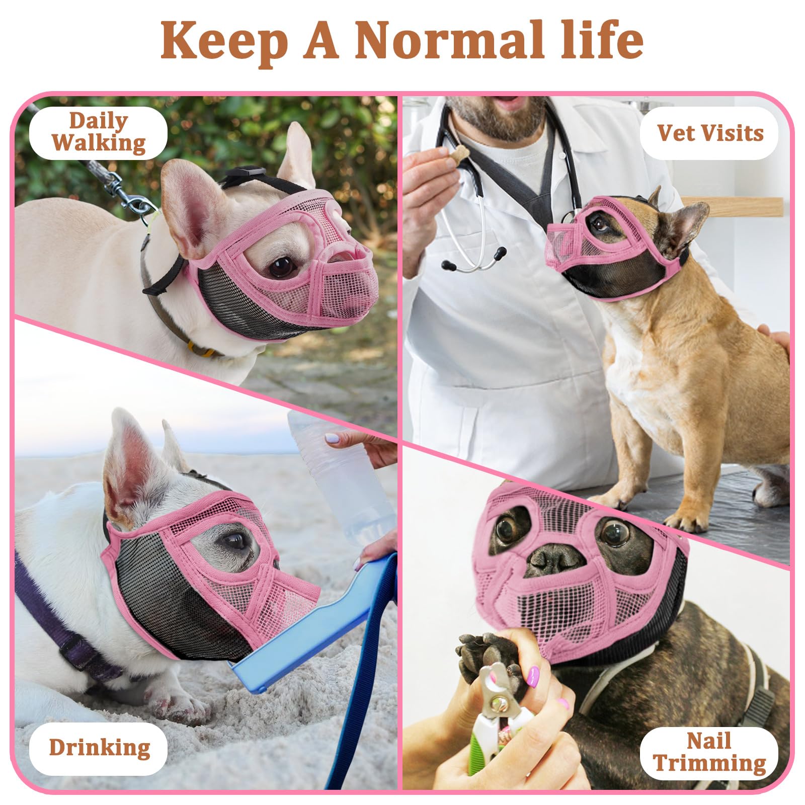 Mayerzon muzzle suitable for supervised outdoor activity with reduced bite risks.