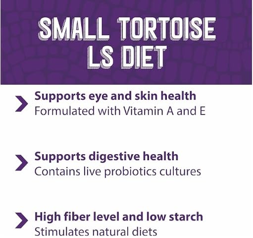 Mazuri Juvenile Tortoise Food probiotic culture image conveys gastric-health support.