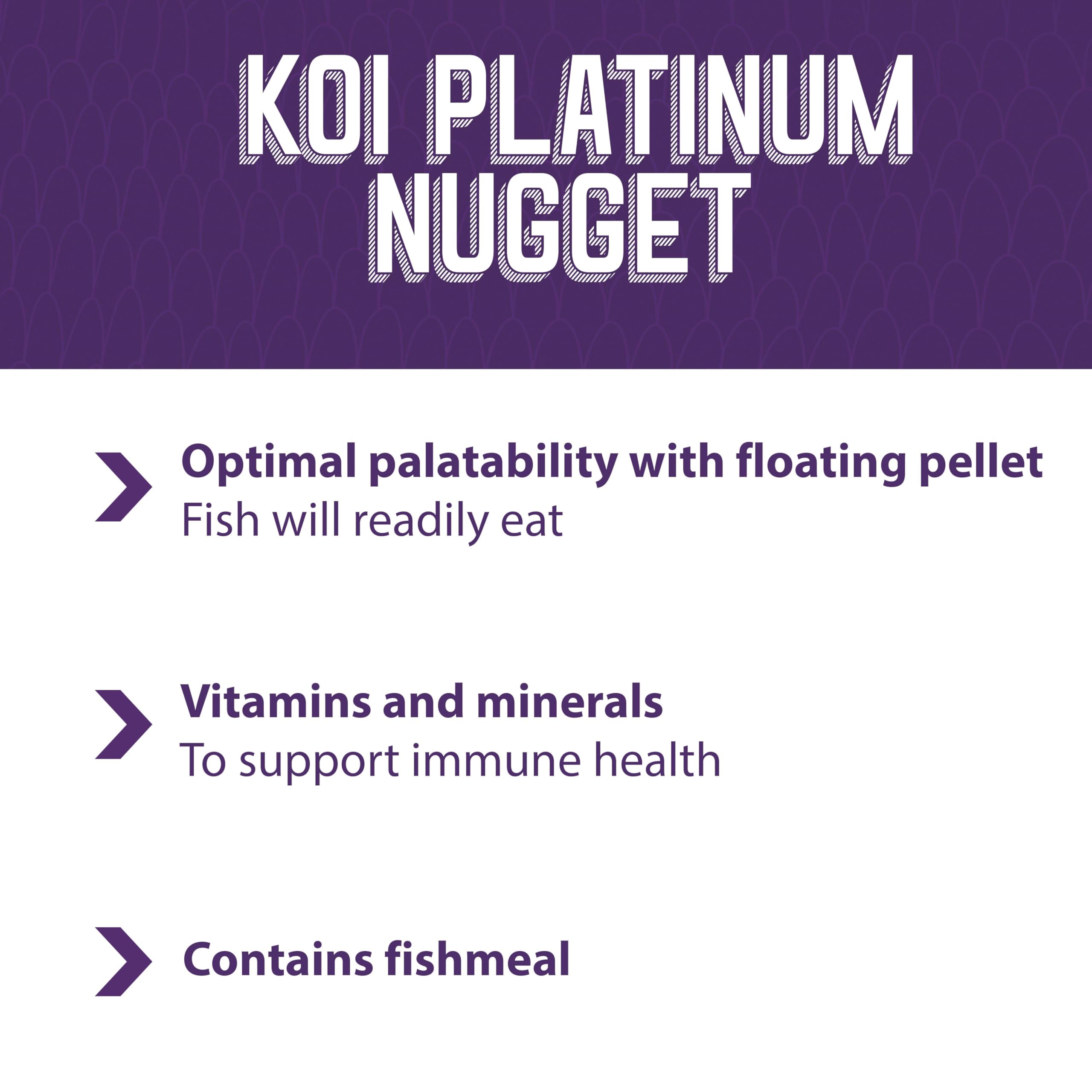 Mazuri Koi Platinum Nuggets contains wheat germ to aid digestibility in koi