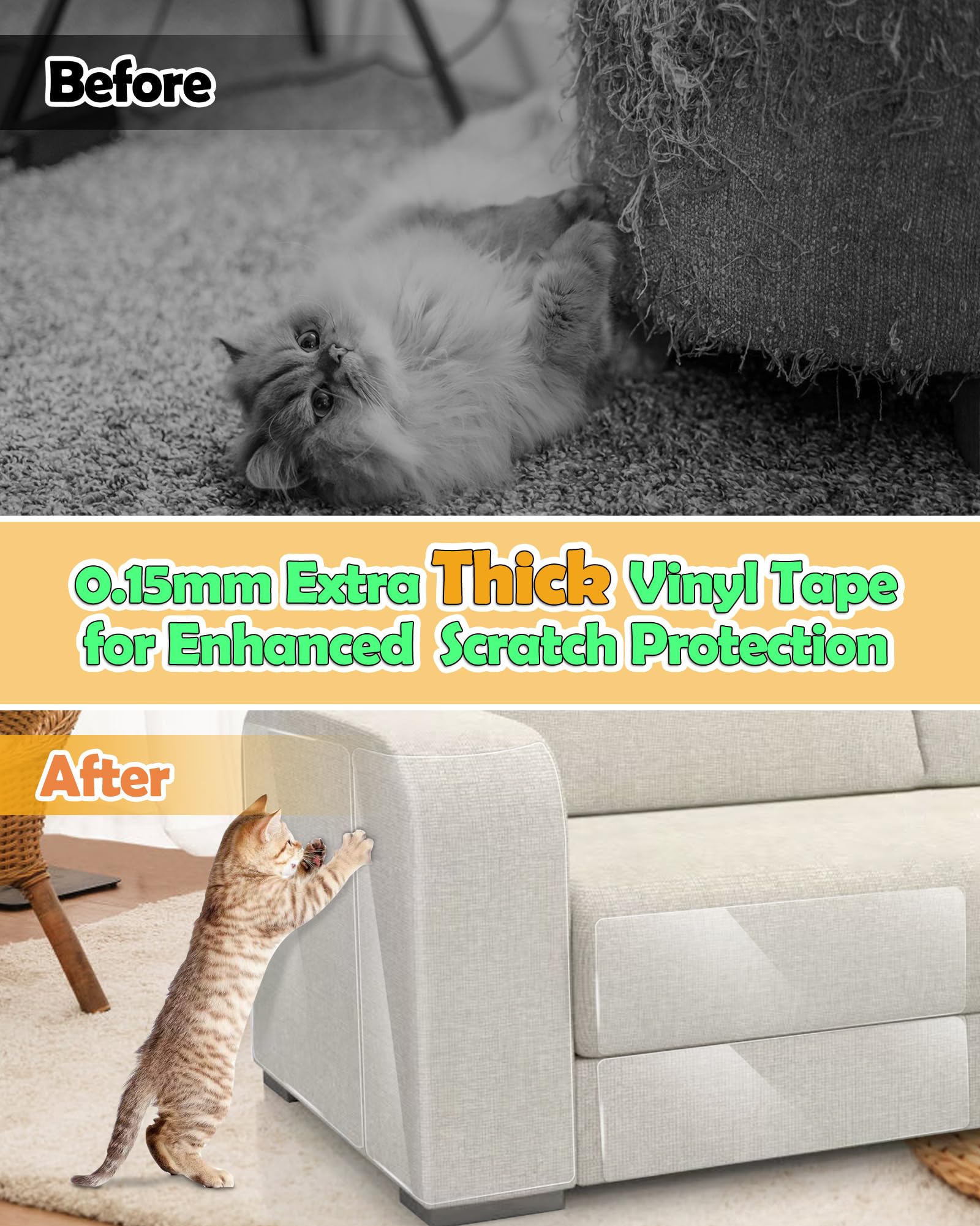 Mazzen cat-scratch-protector-adhesive-on-sofa demonstrates strong adhesion for edge protection.
