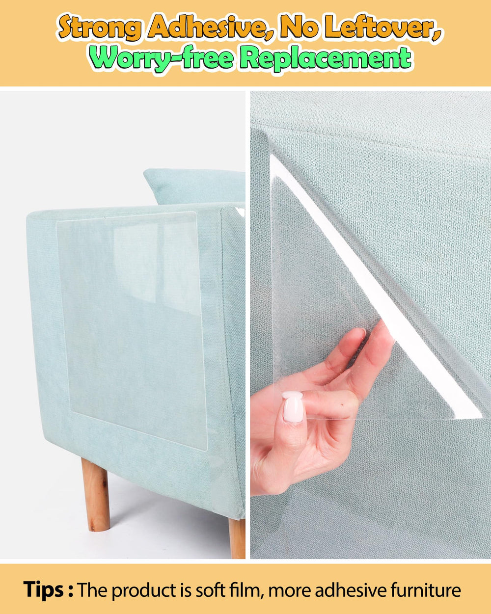 Mazzen cat-scratch-protector-clear-surface remains nearly invisible on upholstery.