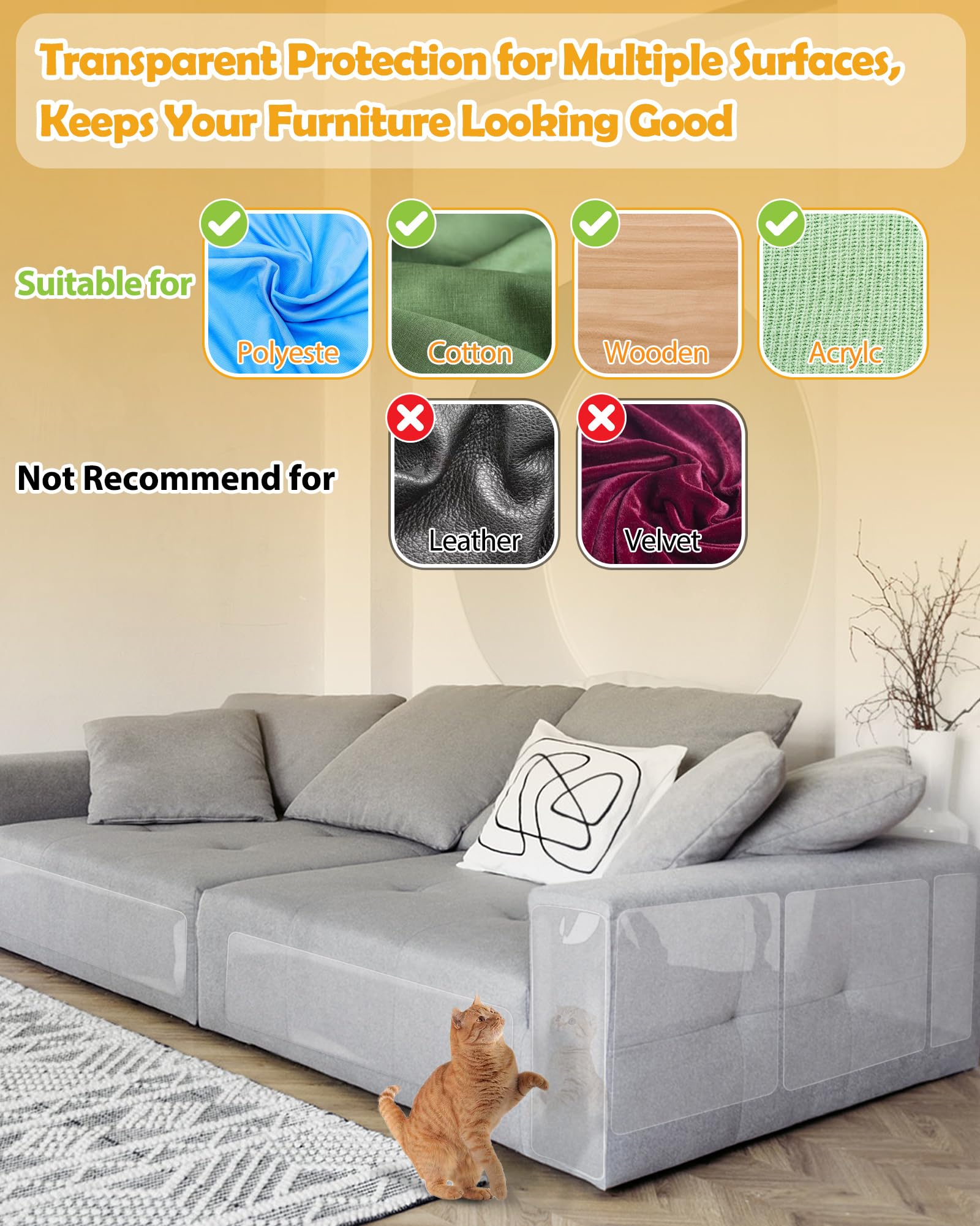 Mazzen cat-scratch-protector-universal-furniture-protection guards multiple seating areas.