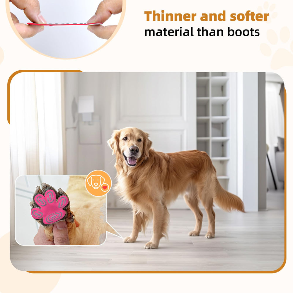 MBTWZ paw-protector on-dog-paw shows gentle grip on slick floors.