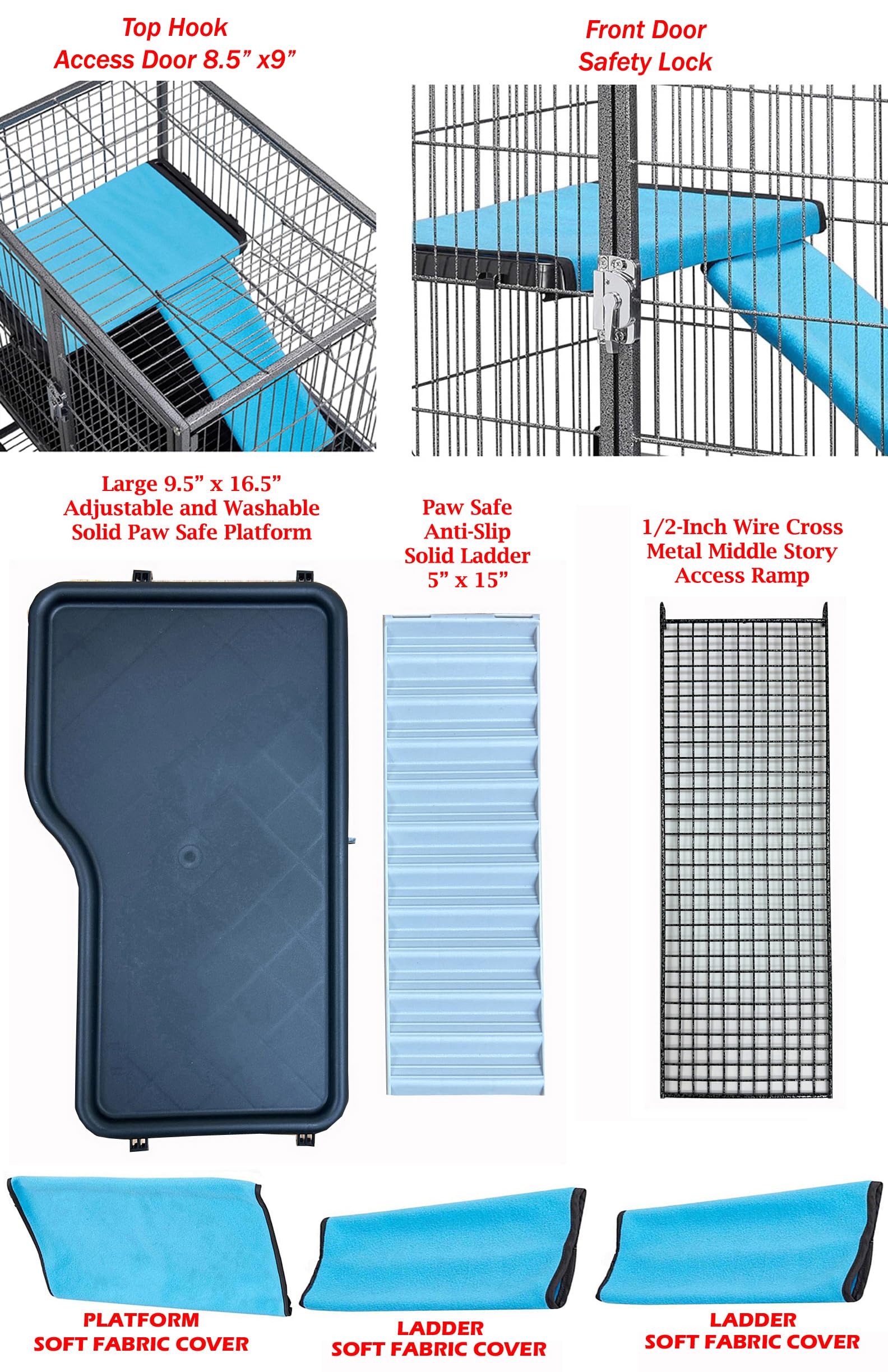 Mcage hammock water bottle and food bowl included for quick setup