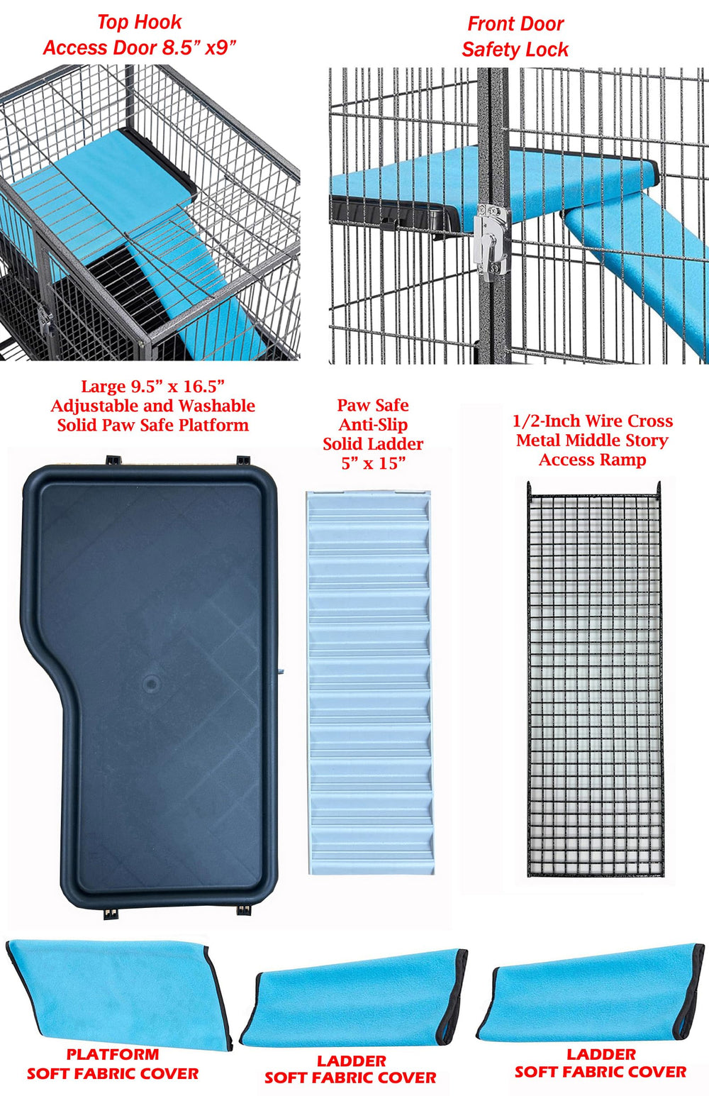 Mcage hammock water bottle and food bowl included for quick setup