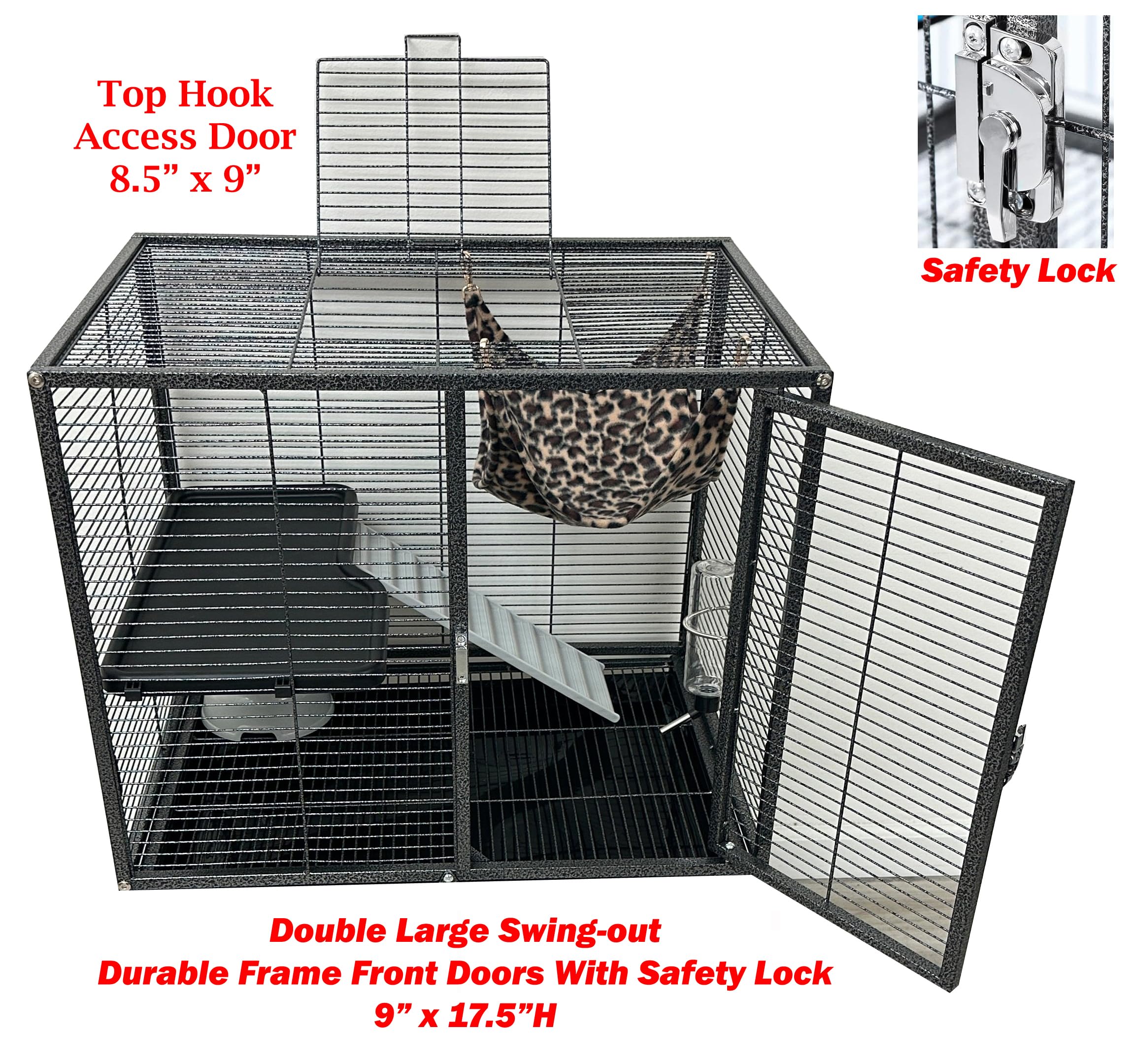 Mcage Deluxe Double Unit hammock provides cozy lounging during playtime.