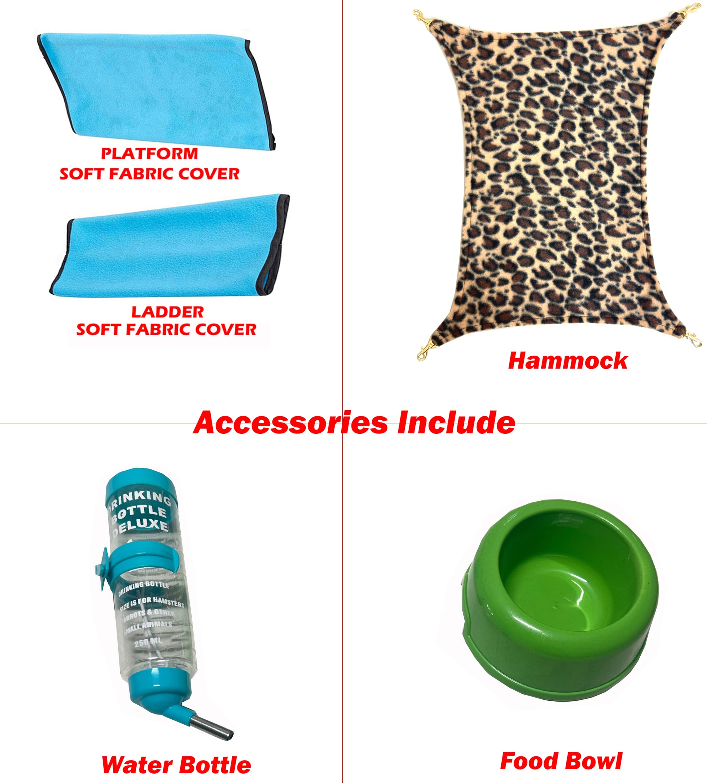 Mcage Deluxe Double Unit water bottle kept within easy reach for pets.