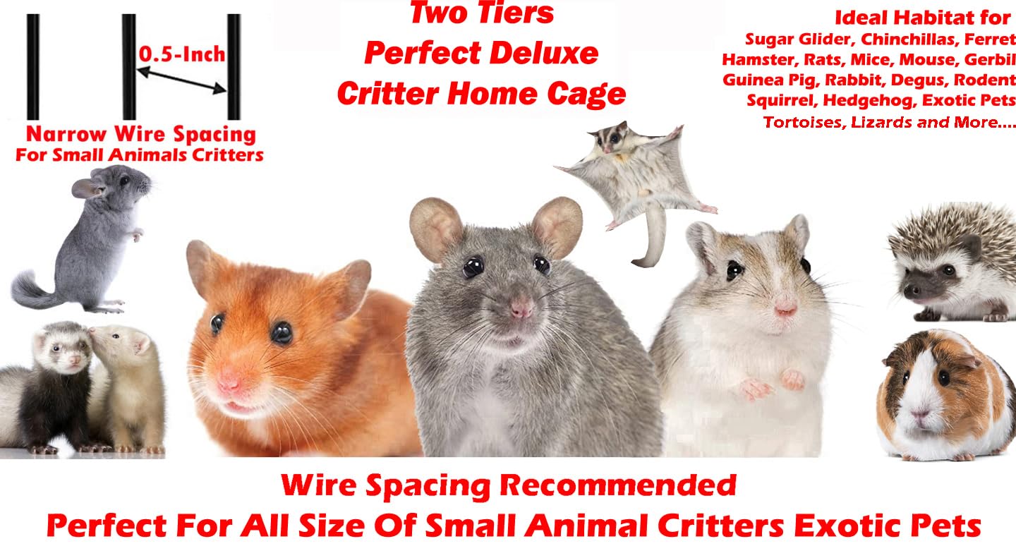 Mcage deluxe two tiers cage front door demonstrates paw-safe security for curious critters