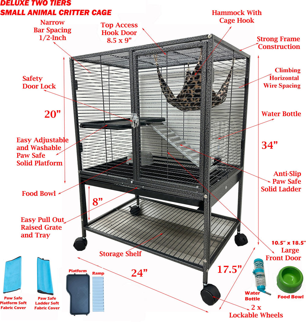 Mcage deluxe two tiers cage rolling stand enables easy repositioning for multi-room play sessions