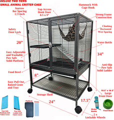 Mcage deluxe two tiers cage rolling stand enables easy repositioning for multi-room play sessions