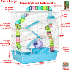 Mcage hamster palace front door provides easy access for feeding and socialization.